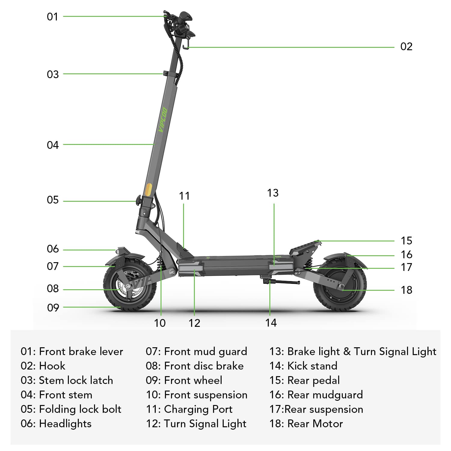 VIPCOO VS6 NFC One-Touch Unlock Electric Scooter